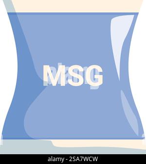 Emballage msg bleu debout, un additif alimentaire commun utilisé pour améliorer la saveur. Emballage msg bleu debout avec fond blanc Illustration de Vecteur