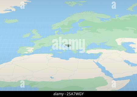 Bosnie-Herzégovine mis en évidence sur une carte détaillée, l'emplacement géographique de la Bosnie-Herzégovine. Carte vectorielle. Illustration de Vecteur