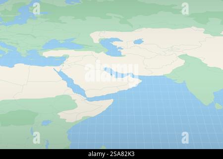 Bahreïn mis en évidence sur une carte détaillée, l'emplacement géographique de Bahreïn. Carte vectorielle. Illustration de Vecteur