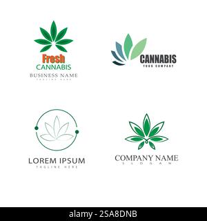 Conception de symbole de modèle vectoriel de logo de cannabis Illustration de Vecteur