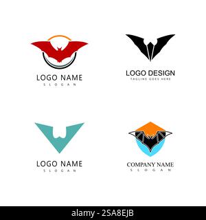 Bat l'icône vecteur modèle logo illustration design Illustration de Vecteur