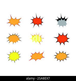 Formes de vecteur de bulle de parole d'explosion comique Illustration de Vecteur