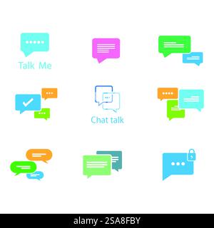 Chat Talk pixel Perfect logo symbole vectoriel Illustration de Vecteur