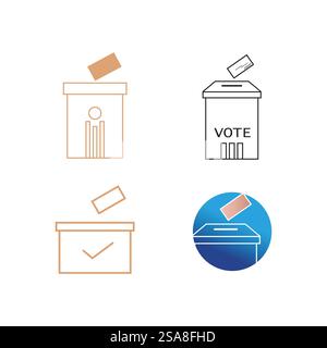 Icône de boîte de vote le jour de l'élection conception plate Illustration de Vecteur