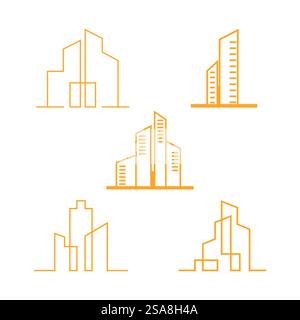 Illustration vectorielle moderne City Skyline dans un design plat Illustration de Vecteur