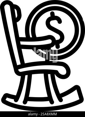 vecteur d'icône de ligne de conseiller financier de planification de retraite. signature du conseiller financier en planification de la retraite. illustration noire du symbole de contour isolé. illustration vectorielle d'icône de ligne de conseiller financier de planification de retraite Illustration de Vecteur