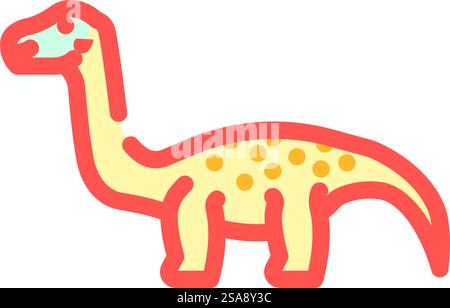 vecteur d'icône de couleur d'animal de dinosaure diplodocus. signe animal de dinosaure diplodocus. illustration de symbole isolé. illustration vectorielle d'icône de couleur d'animal de dinosaure diplodocus Illustration de Vecteur