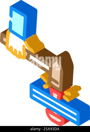 vecteur d'icône isométrique de métal de forgeron de rivetage. rivetage du signe en métal de forgeron. illustration de symbole isolé. rivetage illustration vectorielle d'icône isométrique en métal de forgeron Illustration de Vecteur