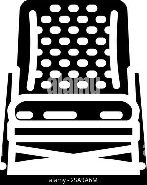 vecteur d'icône de glyphe de meubles d'extérieur de chaise de patio. enseigne de meubles d'extérieur pour chaise de patio. illustration de symbole isolé. illustration vectorielle d'icône de glyphe de meubles d'extérieur de chaise de patio Illustration de Vecteur