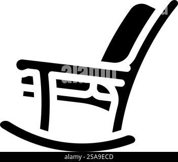 vecteur d'icône de glyphe de meubles d'extérieur de chaise à bascule. panneau de mobilier d'extérieur pour fauteuil à bascule. illustration de symbole isolé. illustration vectorielle d'icône de glyphe de meubles d'extérieur de chaise à bascule Illustration de Vecteur