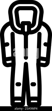 vecteur d'icône de ligne d'équipement de protection epi hazmat suit. panneau d'équipement de protection epi pour vêtements dangereux. illustration noire du symbole de contour isolé. illustration vectorielle d'icône de ligne d'équipement de protection epi hazmat suit Illustration de Vecteur