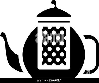 vecteur d'icône de glyphe de paquet de verre de théière. panneau d'emballage en verre pour théière. illustration de symbole isolé. illustration vectorielle d'icône de glyphe de paquet de verre de théière Illustration de Vecteur