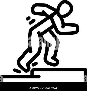 vecteur d'icône de ligne d'accident de blessure domestique splinters. éclats signe d'accident de blessure domestique. illustration noire du symbole de contour isolé. splinters illustration vectorielle d'icône de ligne d'accident de blessure domestique Illustration de Vecteur