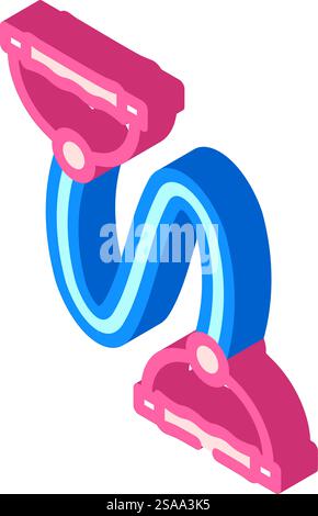 vecteur d'icône isométrique d'outil de fitness de bande de résistance. panneau pour outil de conditionnement physique à bande de résistance. illustration de symbole isolé. illustration vectorielle d'icône isométrique d'outil de fitness de bande de résistance Illustration de Vecteur
