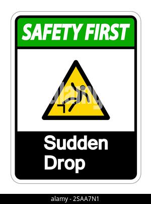 Symbole de sécurité de première chute sur fond blanc, illustration vectorielle Illustration de Vecteur