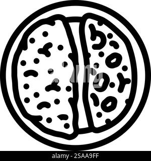 vecteur d'icône de ligne alimentaire végétalienne de riz et de haricots. signe alimentaire végétalien de riz et de haricots. illustration noire du symbole de contour isolé. illustration vectorielle d'icône de ligne alimentaire végétalienne de riz et de haricots Illustration de Vecteur