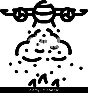 vecteur d'icône de ligne de catastrophe de feu de forêt d'avion de lutte contre les incendies. panneau de feu de forêt pour avion de lutte contre les incendies. illustration noire du symbole de contour isolé. illustration vectorielle d'icône de ligne de catastrophe de feu de forêt d'avion de lutte contre les incendies Illustration de Vecteur