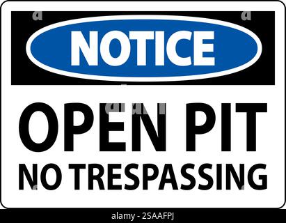Panneau d'avis Open Pit - interdiction d'intrusion Illustration de Vecteur