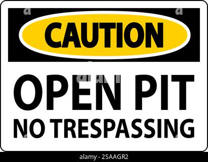 Panneau d'avertissement Pit ouverte - pas de pénétration Illustration de Vecteur