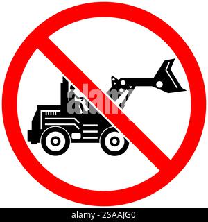 Signe d'interdiction de tracteur. Pas de signe de tracteur ou pas de signe de stationnement Illustration de Vecteur