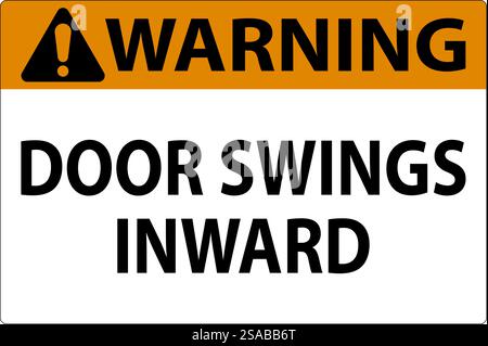 Avertissement, porte basculant vers l'intérieur Illustration de Vecteur