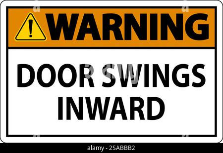 Avertissement, porte basculant vers l'intérieur Illustration de Vecteur