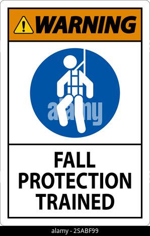 Autocollants pour casque de sécurité, avertissement de protection contre les chutes formé Illustration de Vecteur