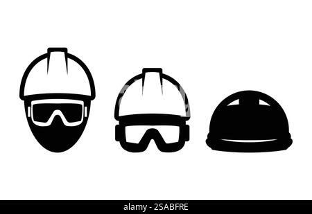 Ce motif présente trois designs de casques de construction emblématiques, mettant en valeur la sécurité et la protection sur le lieu de travail. Parfait pour les projets industriels ou liés à la sécurité. Illustration de Vecteur