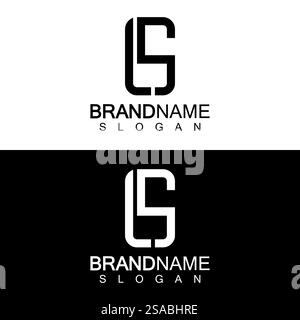 LS lettre logo Design modèle vecteur en forme carrée Illustration de Vecteur