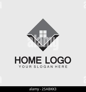 Modèle de conception d'illustration vectorielle d'icône de logo à la maison. Vecteur de conception de logo de maison et maison, logo , architecture et bâtiment, propriété de conception , rester à la maison logo d'affaires. Illustration de Vecteur