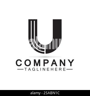 Logo lettre U. Entreprise moderne initiale U. Illustration de Vecteur