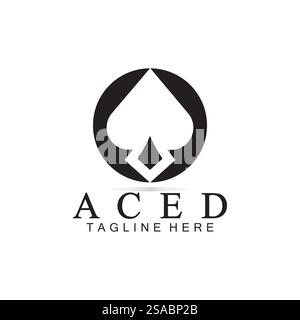 ACE logo Design pour Casino Poker Business, Gamble, jeu de cartes, spéculer, etc-vector Illustration de Vecteur