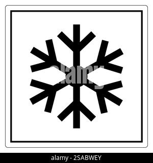 Cette image présente une simple icône de flocon de neige noir sur fond blanc. Il représente l'hiver et le temps froid, parfait pour les designs saisonniers. Illustration de Vecteur
