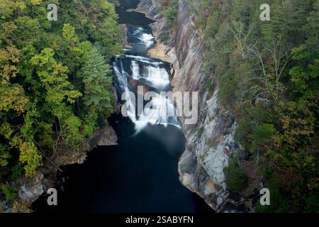 GA00017-01...GEORGIA -GEORGIA - la gorge de Tallulah et les chutes d'eau vues depuis le North Rim Trail dans le parc national de Talulah Falls. Banque D'Images