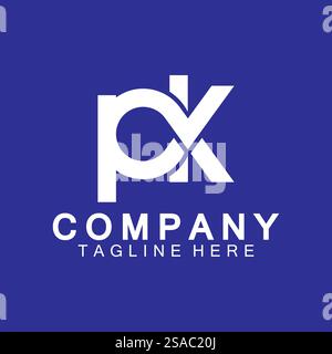 Modèle de vecteur de conception de logo PK de lettre initiale. Illustration de Vecteur