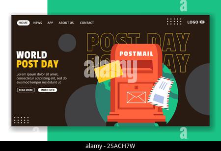 Post Day social Media Landing page dessin animé modèles dessinés à la main illustration de fond Illustration de Vecteur