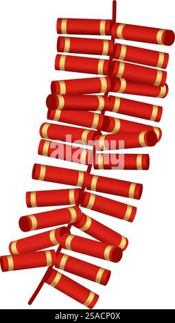 Elément pétard lunaire du nouvel an. Illustration vectorielle. Illustration de Vecteur