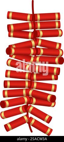 Elément pétard lunaire du nouvel an. Illustration vectorielle. Illustration de Vecteur