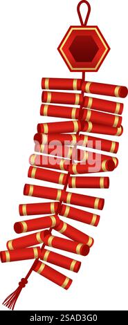 Elément pétard lunaire du nouvel an. Illustration vectorielle. Illustration de Vecteur