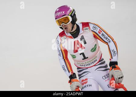 Schladming, Autriche. 29 janvier 2025. SCHLADMING, AUTRICHE - JANVIER 29 : Linus Strasser d'Allemagne pendant la Coupe du monde de ski alpin Audi FIS - Slalom masculin - run1 à Planai le 29 janvier 2025 à Schladming, Autriche, Styrie.250129 SEPA 12 001 - 20250129 PD10979 crédit : APA-PictureDesk/Alamy Live News Banque D'Images