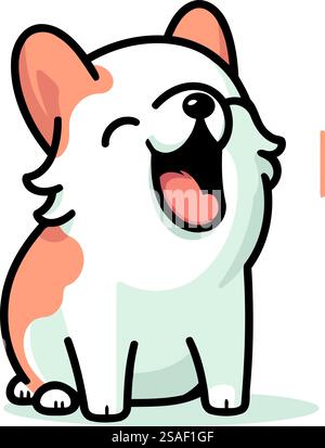 Mignon personnage de chien corgi. Illustration vectorielle dans le style de bande dessinée. Illustration de Vecteur