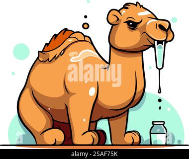 Chameau avec un thermomètre. Illustration vectorielle dans le style de bande dessinée. Illustration de Vecteur