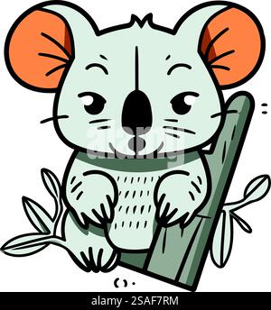 Souris de dessin animé mignon. Illustration vectorielle isolée sur fond blanc. Illustration de Vecteur