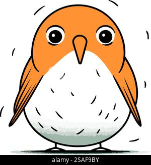 Oiseau de dessin animé mignon. Illustration vectorielle sur un fond blanc isolé. Illustration de Vecteur