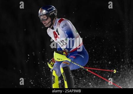 Schladming, Autriche. 29 janvier 2025. SCHLADMING, AUTRICHE - JANVIER 29 : Alex Vinatzer d'Italie pendant la Coupe du monde de ski alpin Audi FIS - Slalom masculin - run2 à Planai le 29 janvier 2025 à Schladming, Autriche, Styrie.250129 SEPA 12 145 - 20250129 PD17642 crédit : APA-PictureDesk/Alamy Live News Banque D'Images