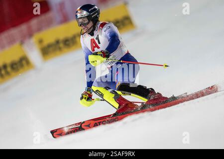 Schladming, Autriche. 29 janvier 2025. SCHLADMING, AUTRICHE - JANVIER 29 : Alex Vinatzer d'Italie pendant la Coupe du monde de ski alpin Audi FIS - Slalom masculin - run2 à Planai le 29 janvier 2025 à Schladming, Autriche, Styrie.250129 SEPA 12 143 - 20250129 PD17648 crédit : APA-PictureDesk/Alamy Live News Banque D'Images