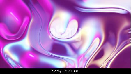 Image abstraite avec des formes tourbillonnantes, irisées violettes et roses Banque D'Images