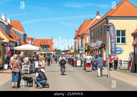 Restaurants en plein air sur Havnevej, Skagen, région du Jutland du Nord, Danemark Banque D'Images