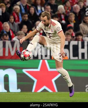 Munich, Allemagne. 29 janvier 2025. Harry Kane du Bayern Munich est en action lors du match de football de l'UEFA Champions League entre le Bayern Munich et Slovan Bratislava à Munich, Allemagne, le 29 janvier 2025. Crédit : Philippe Ruiz/Xinhua/Alamy Live News Banque D'Images