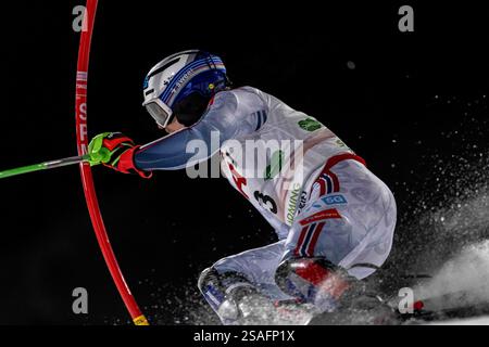 Schladming, Autriche. 29 janvier 2025. SCHLADMING, AUTRICHE - JANVIER 29 : Henrik Kristoffersen de Norvège pendant la Coupe du monde de ski alpin Audi FIS - Slalom masculin - run2 à Planai le 29 janvier 2025 à Schladming, Autriche, Styrie.250129 SEPA 12 058 - 20250129 PD18948 crédit : APA-PictureDesk/Alamy Live News Banque D'Images